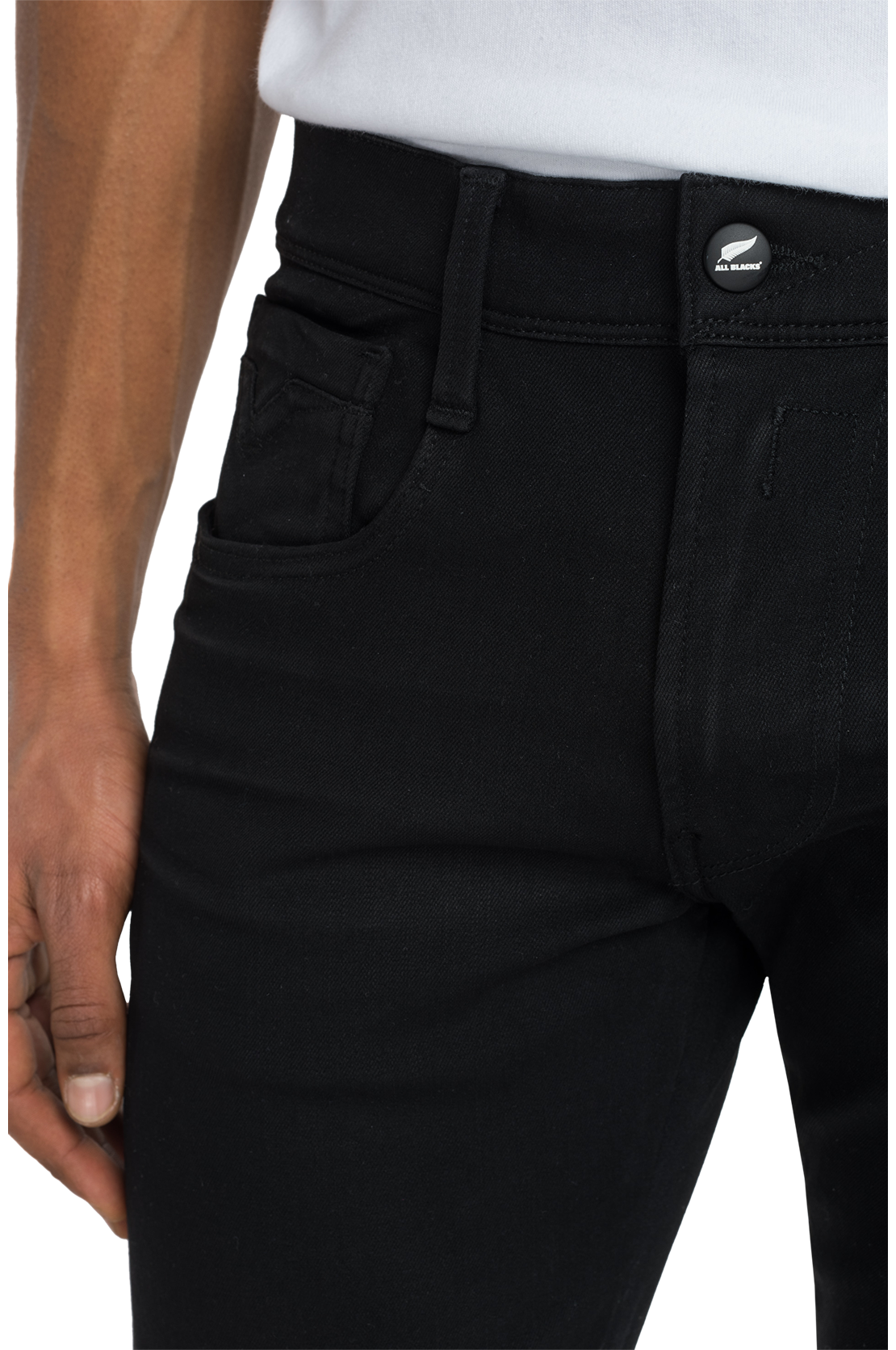 ALL BLACKS &times; REPLAY Hyper flex+ ブラックデニムパンツ 詳細画像